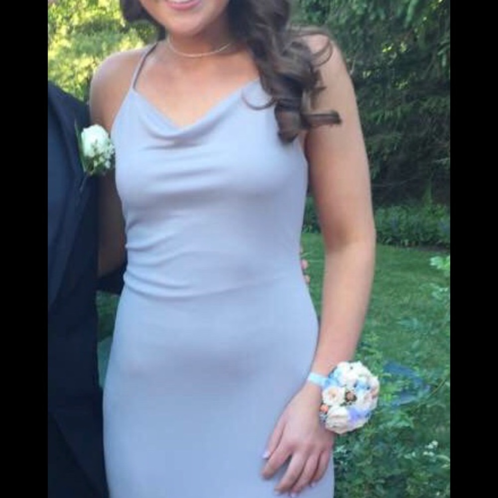 light wash lavender long dress